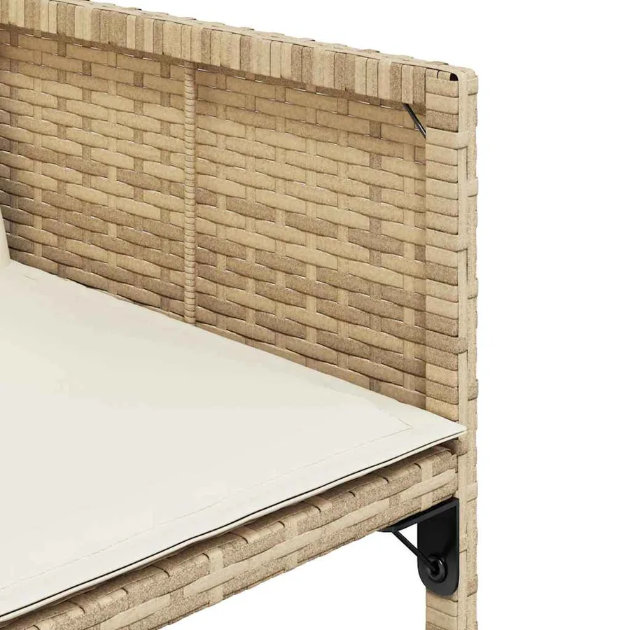 Chaises de jardin avec coussins lot de 4 beige résine tressée - 9