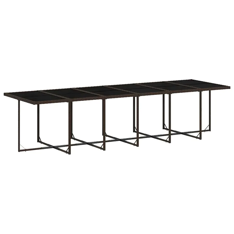 Ensemble à manger de jardin et coussins 17 pcs marron rotin - 3