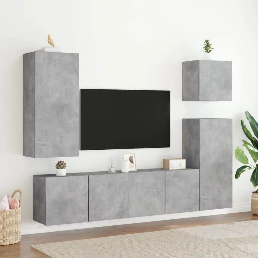 Meubles TV muraux 2 pcs gris béton 80x30x41 cm - 3
