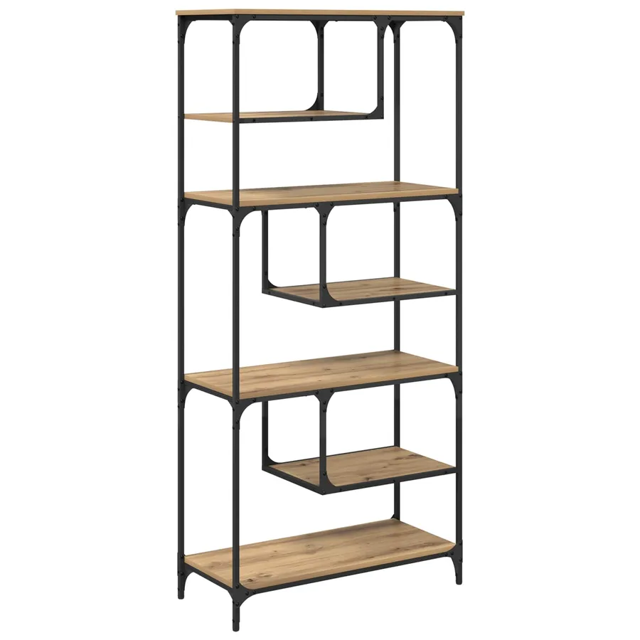 Bibliothèque 6 niveaux 81 x 36 x 176 cm Bois d'ingénierie - 2