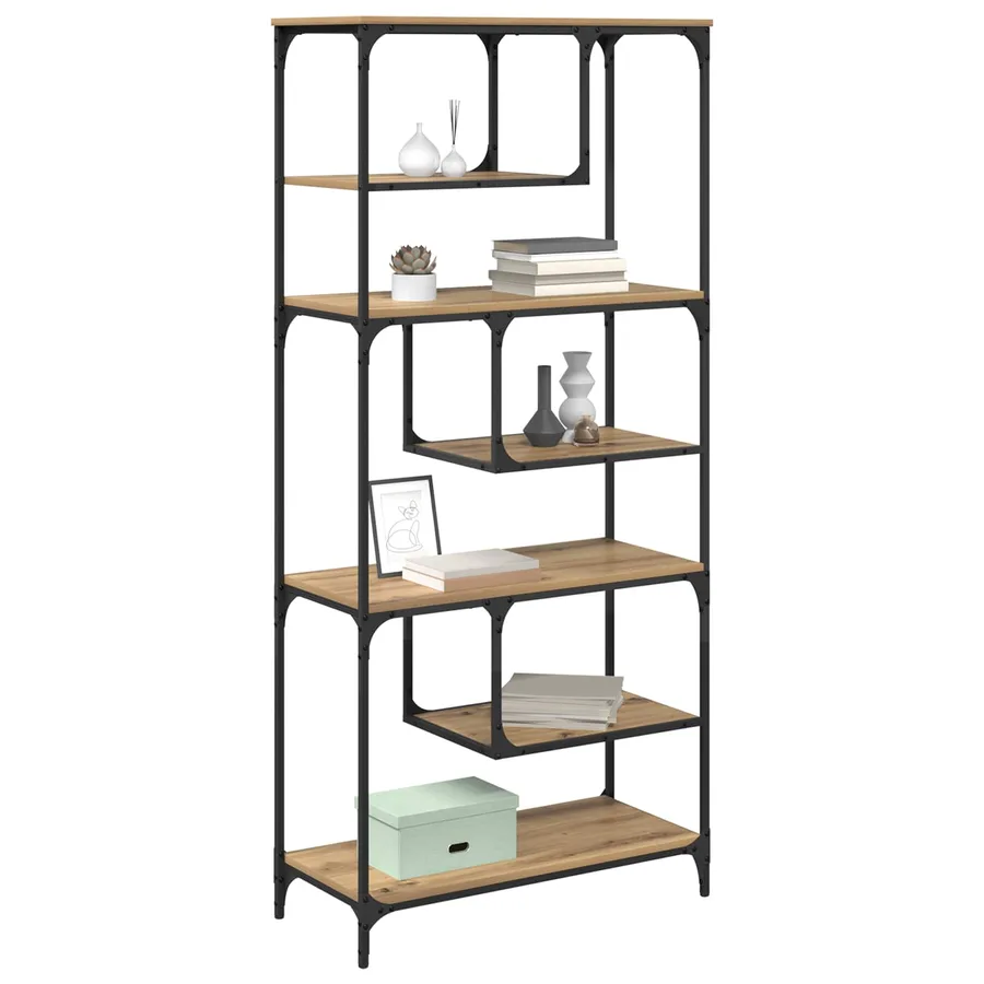 Bibliothèque 6 niveaux 81 x 36 x 176 cm Bois d'ingénierie - 3