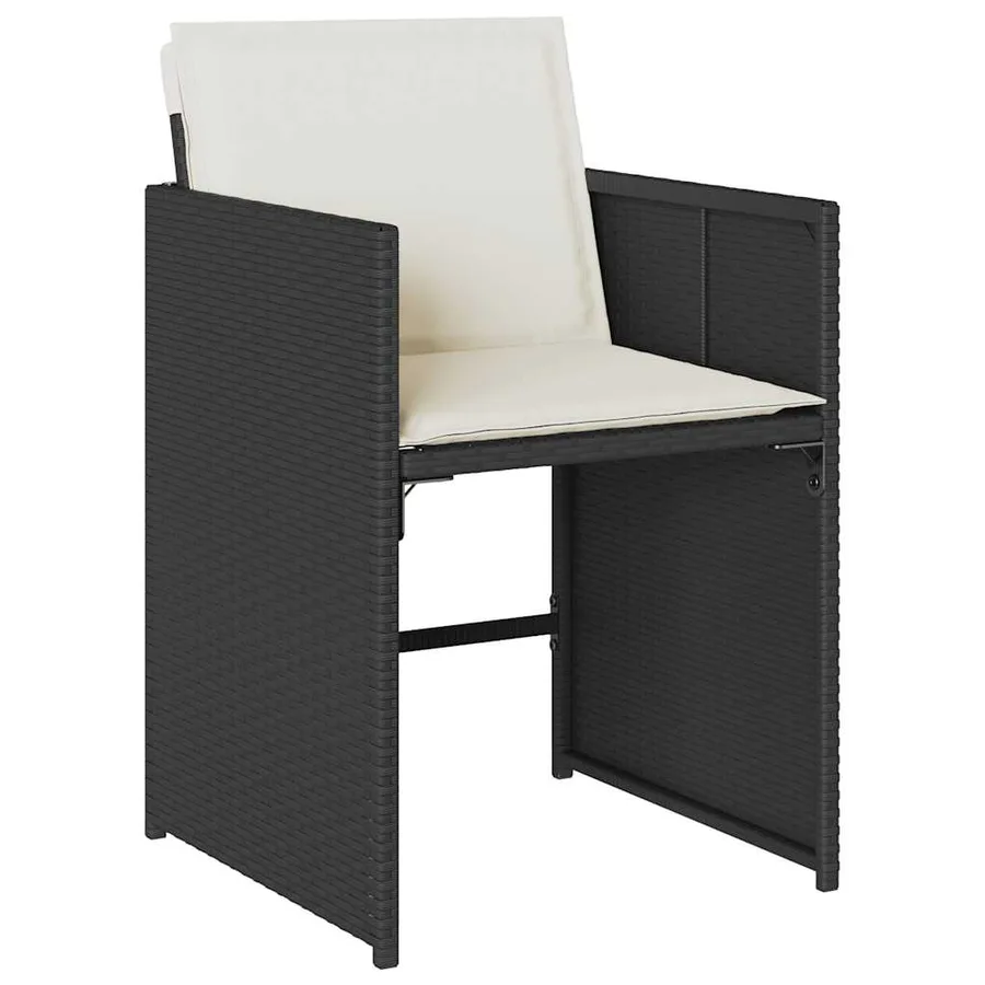 Ensemble à manger de jardin 15 pcs coussins noir résine tressée - 3