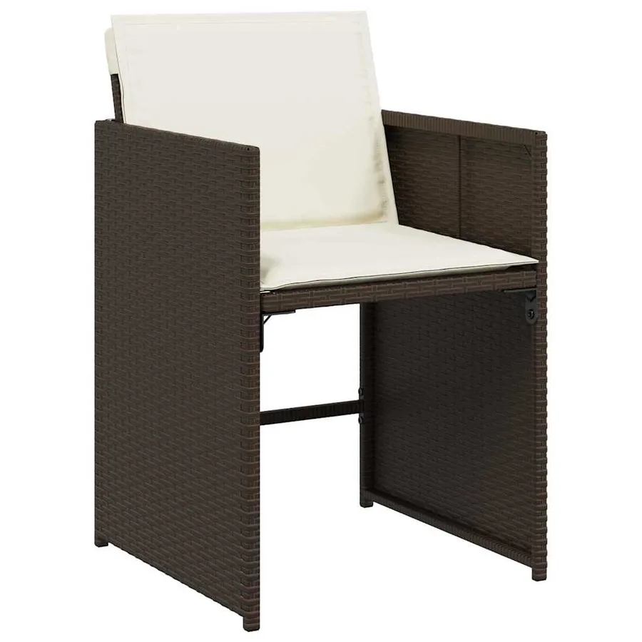 Ensemble de salle à manger pour jardin 5 pcs Marron polyrotin - 6