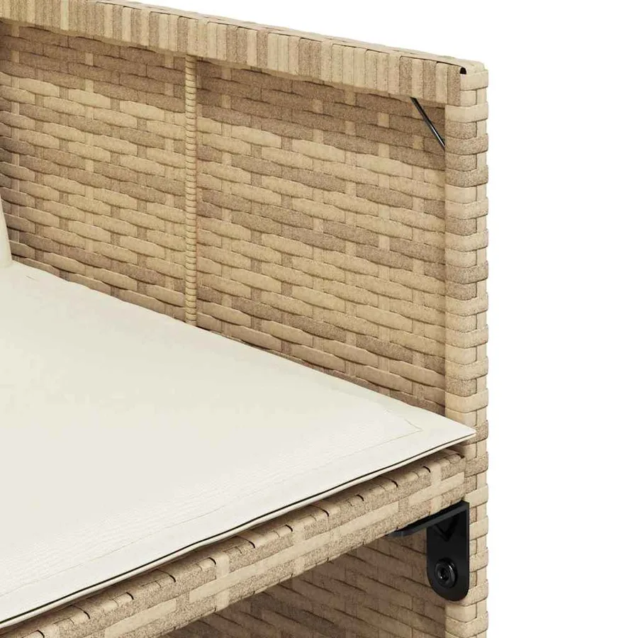 Chaises de jardin avec coussins lot de 4 beige résine tressée - 10