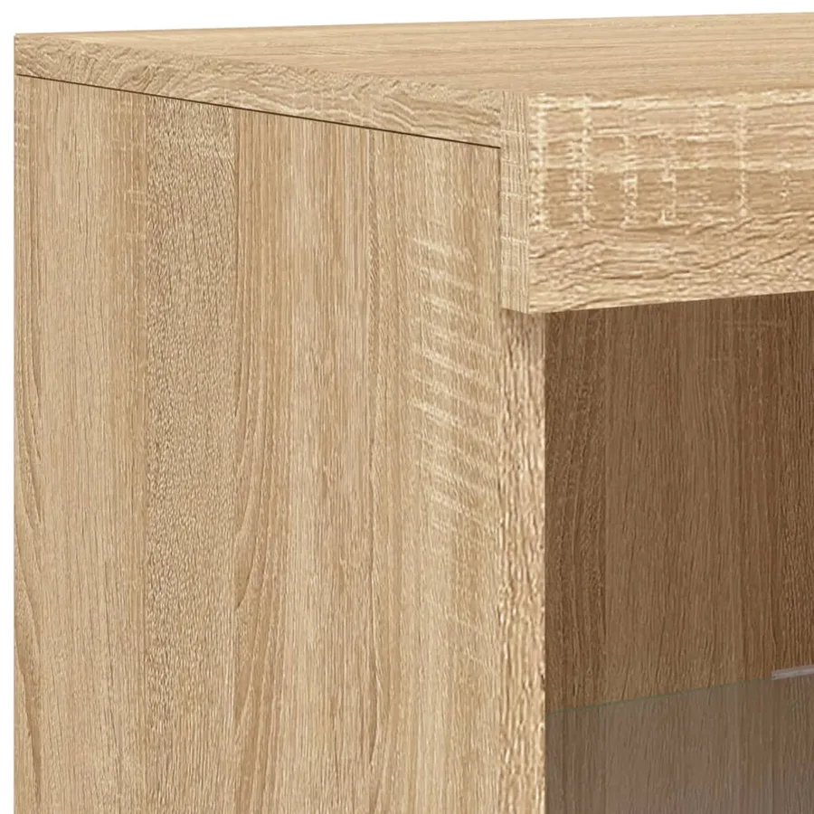 Buffets avec lumières LED 3 pcs chêne sonoma bois d'ingénierie - 12