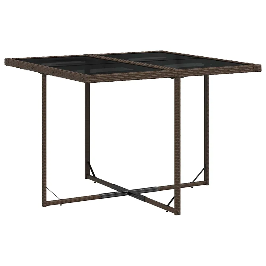 Ensemble à manger de jardin et coussins 9 pcs marron poly rotin - 3