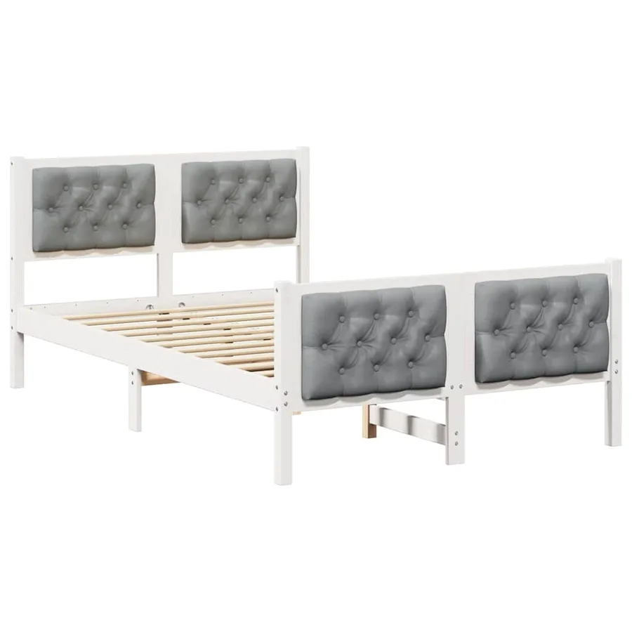 Cadre de lit Gris clair 120 x 190 cm Pin massif - 2