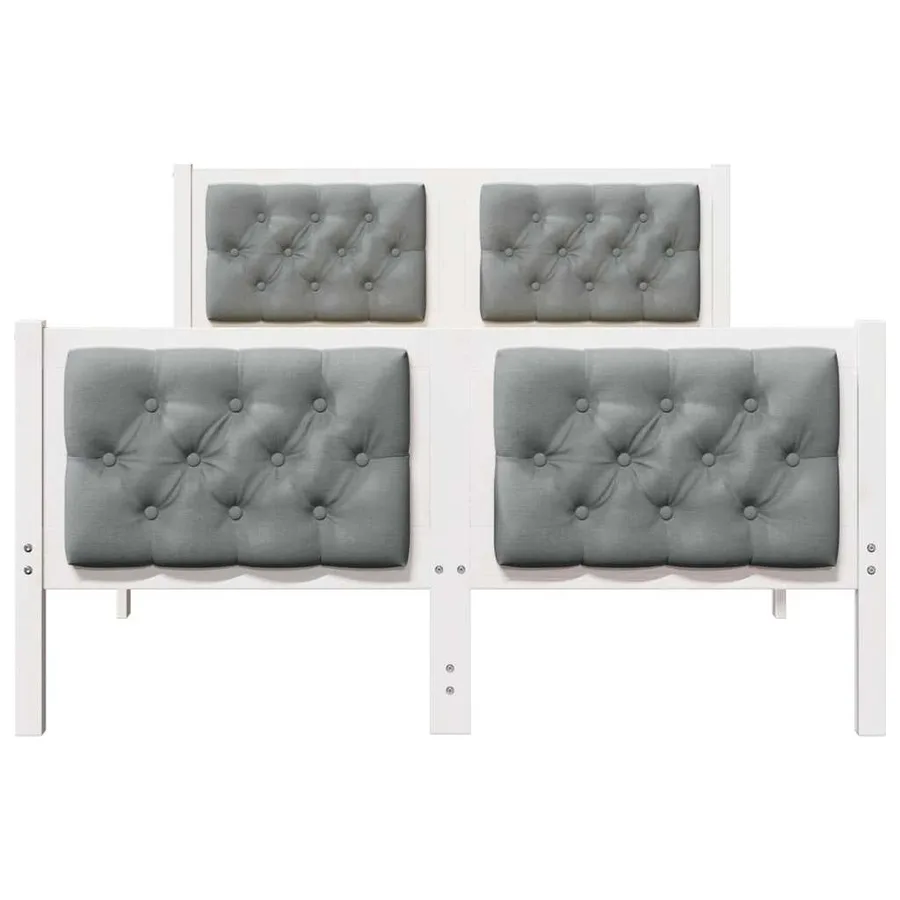 Cadre de lit Gris clair 120 x 190 cm Pin massif - 5