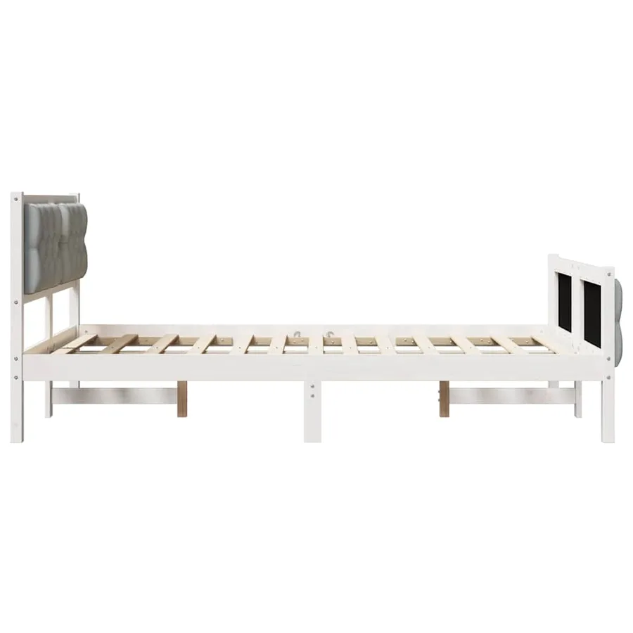 Cadre de lit Gris clair 120 x 190 cm Pin massif - 6