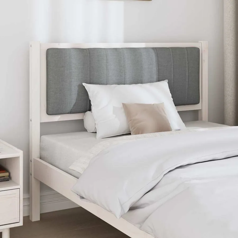 Tête de lit capitonnée avec tête de lit Blanc 100 cm Pin massif - 3