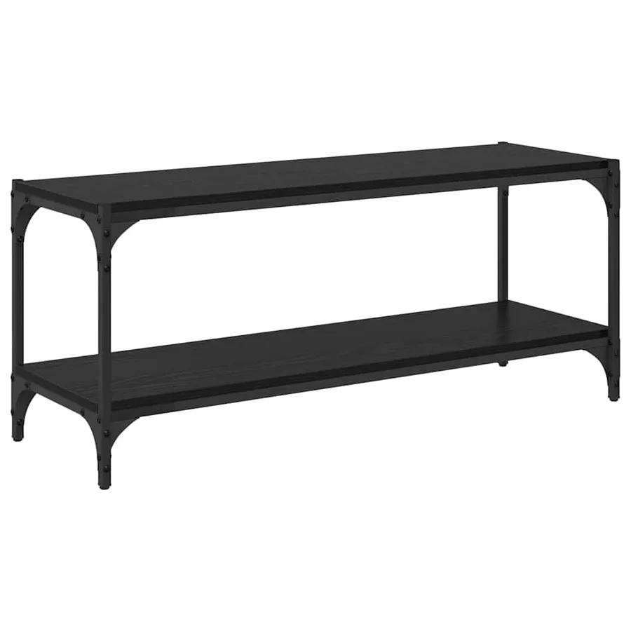 Meuble TV Chêne noir 100x33x41cm Bois d'ingénierie et fer - 2