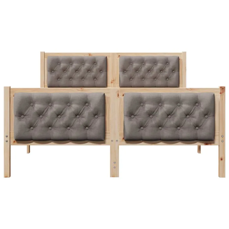 Cadre de lit avec tête de lit Taupe 150 x 200 cm Pin massif - 5