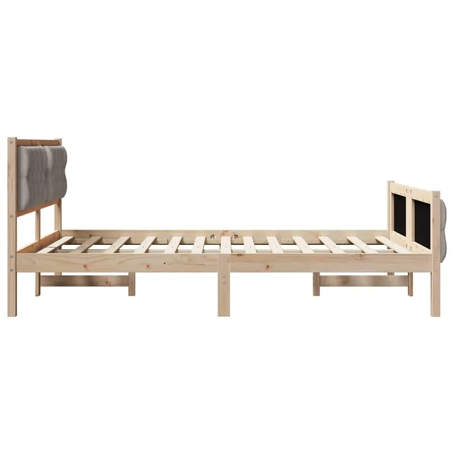 Cadre de lit avec tête de lit Taupe 150 x 200 cm Pin massif - 6