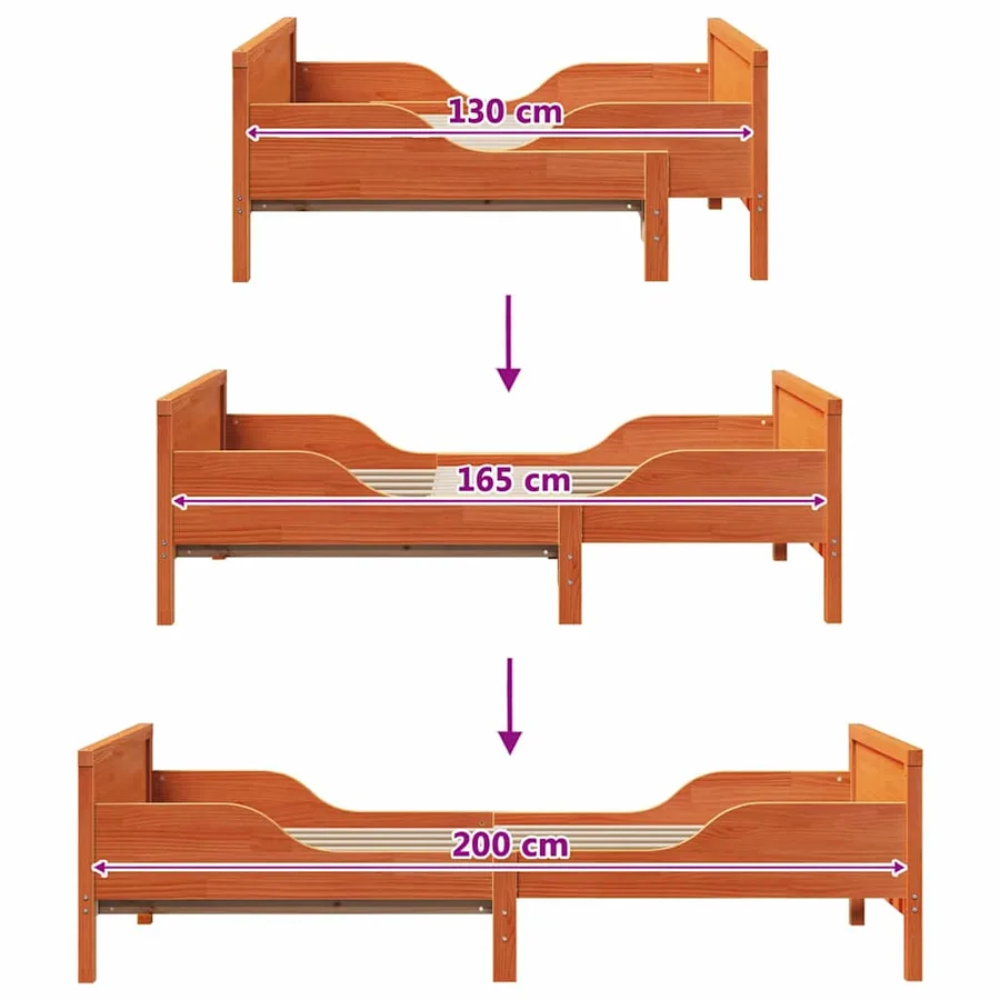 Cadre de lit Brun cire 80 x 200 cm Bois d'ingénierie - 8