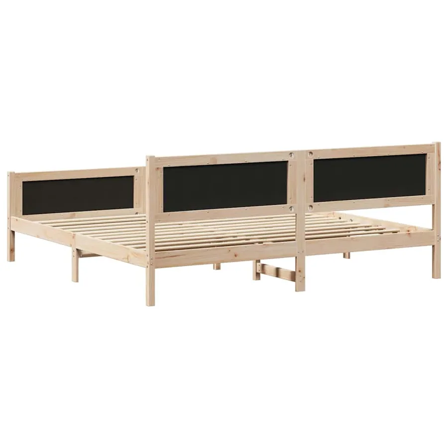 Cadre de lit avec tête de lit Taupe 200 x 200 cm Pin massif - 7