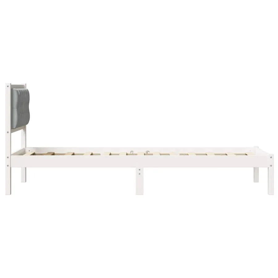 Cadre de lit avec tête de lit Gris clair 75 x 190 cm Pin massif - 6