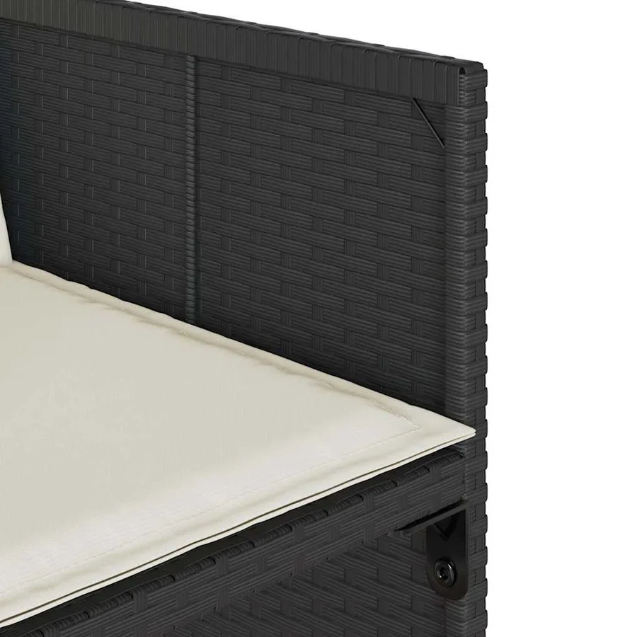 Ensemble à manger de jardin 15 pcs coussins noir résine tressée - 7