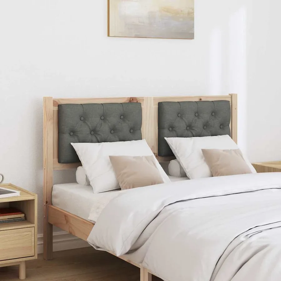 Tête de lit marron et gris foncé 120 cm Bois massif en pin - 3