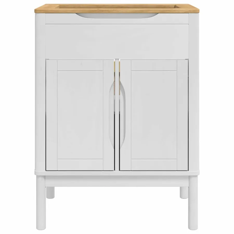 Meuble sous Lavabo de Salle de Bain FLORO Blanc 60 x 40 x 80 cm - 6