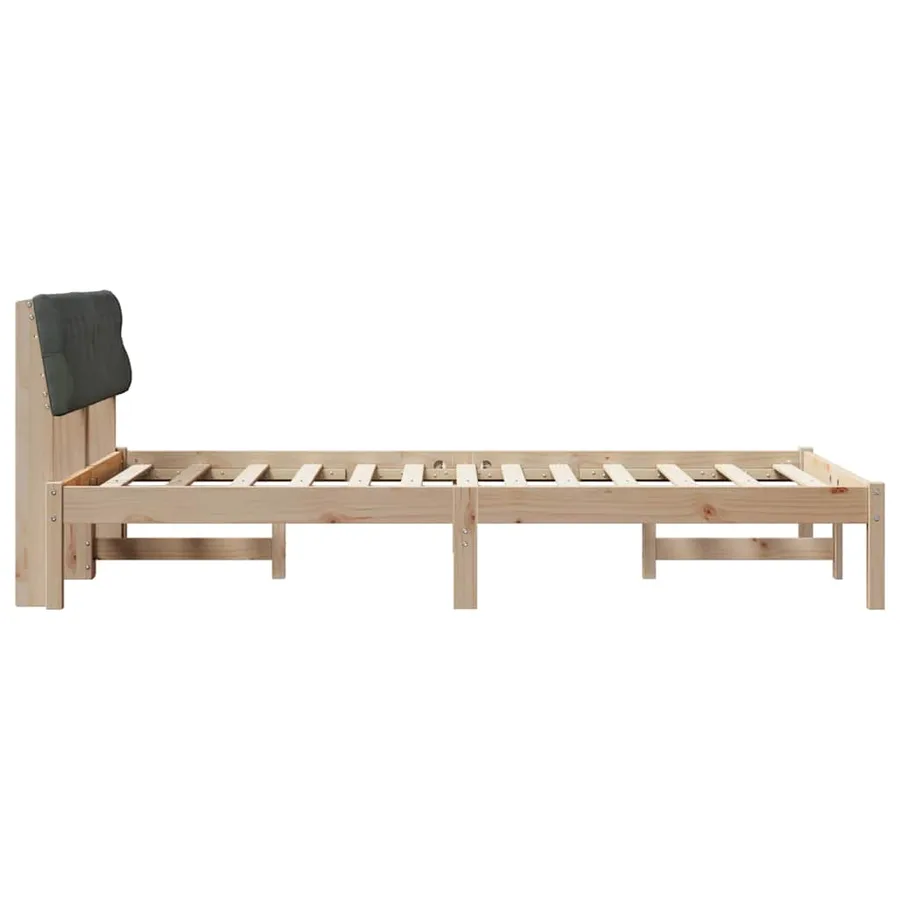 Cadre de lit avec tête de lit marron et gris foncé 120 x 190 cm - 6