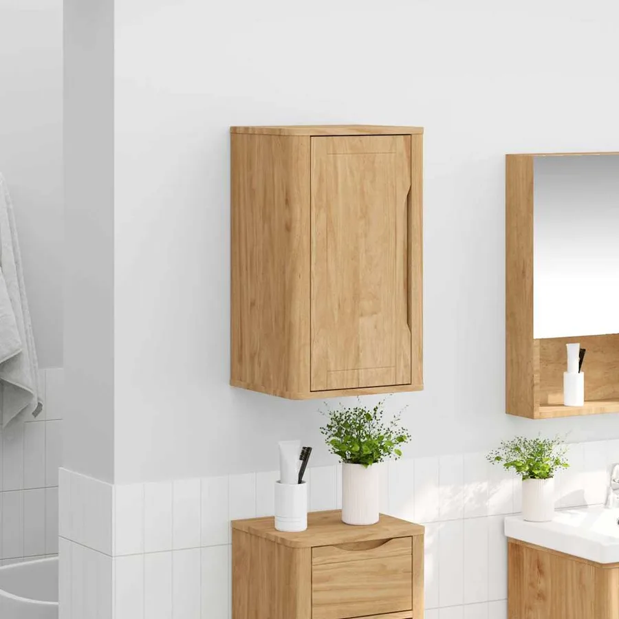 Armoire murale de salle de bain avec étagère FLORO Cire marron - 4