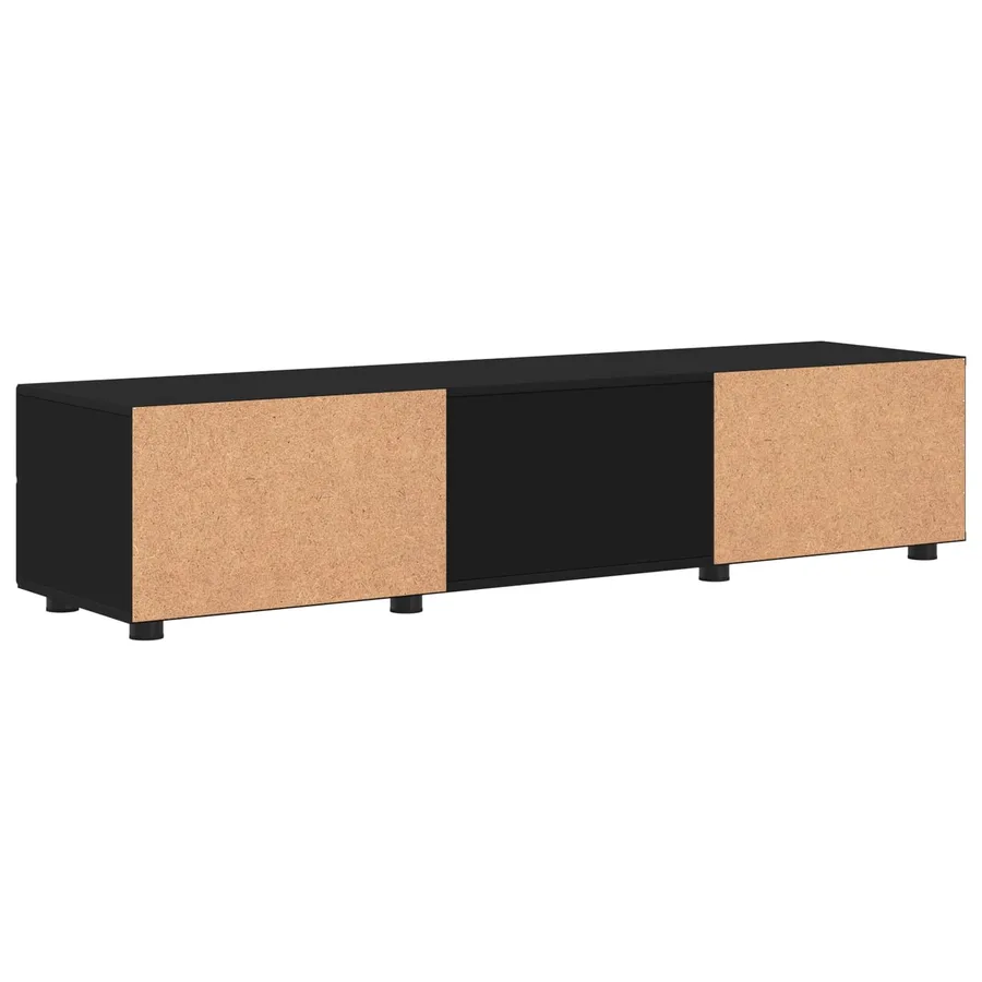 Cabinet en Bois Noir 150 x 39 x 30 cm Bois d'ingénierie - 9