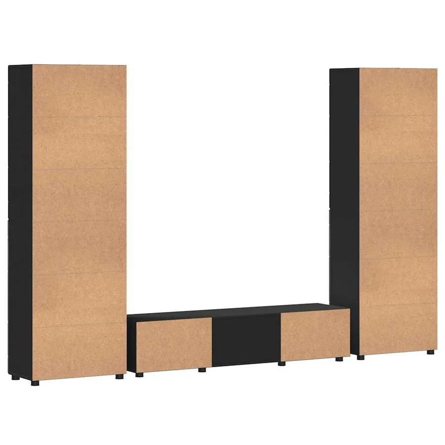 Ensemble meuble TV FLORIN 3 pcs Noir Bois d'ingénierie - 8