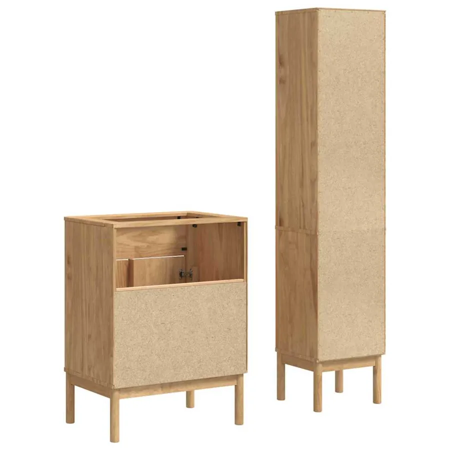 Ensemble de mobilier de salle de bain FLORO 2 pcs Cire marron - 9