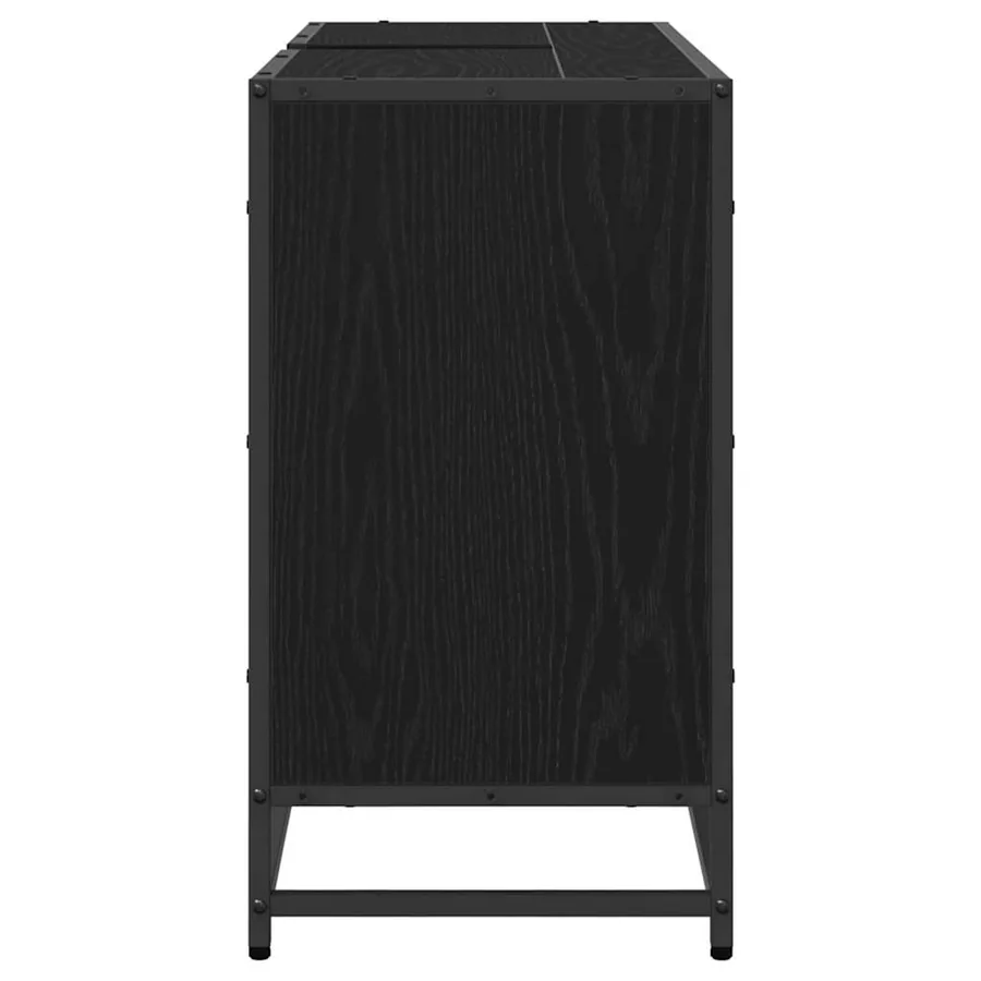 Cabinet de salle de bain avec porte Chêne noir 90 x 33 x 60 cm - 7