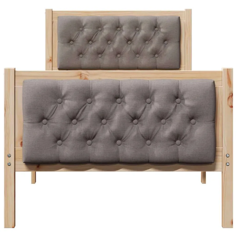 Cadre de lit avec tête de lit Taupe 80 x 200 cm Pin massif - 5