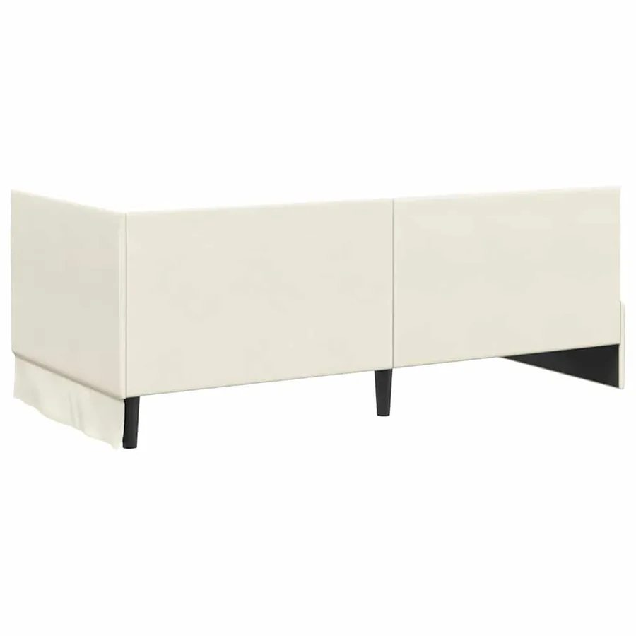 Cadre de lit d'angle Crème 90 cm x 200 cm Velours - 7