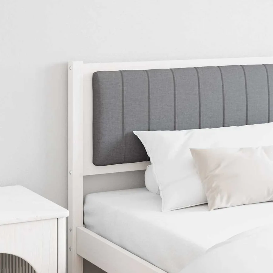 Tête de lit capitonnée avec tête de lit Blanc 200 cm Pin massif