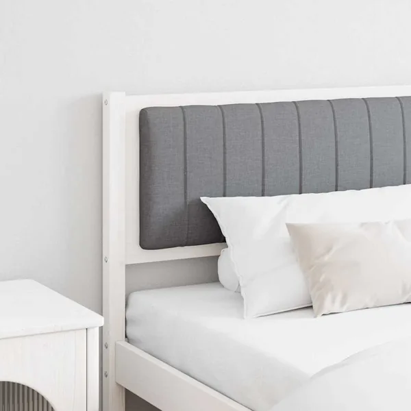 Tête de lit capitonnée avec tête de lit Blanc 200 cm Pin massif