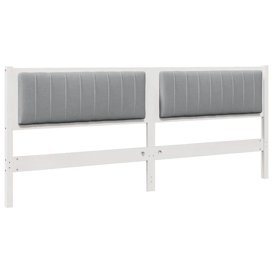 Tête de lit capitonnée avec tête de lit Blanc 200 cm Pin massif - 2