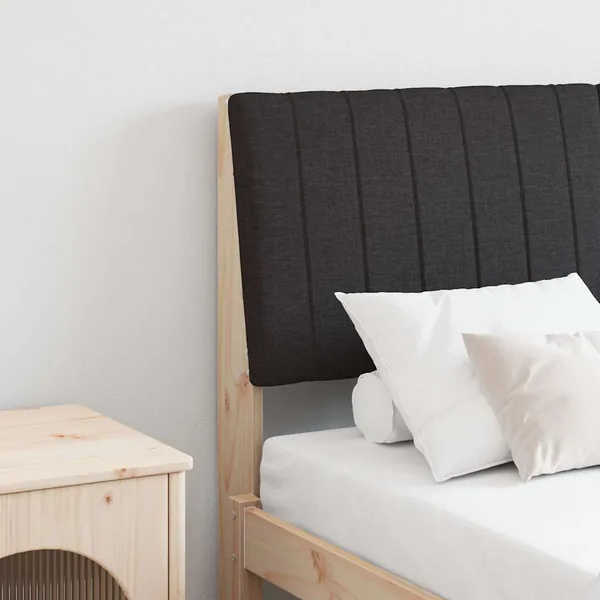 Tête de lit capitonnée Noir 135 cm Pin massif