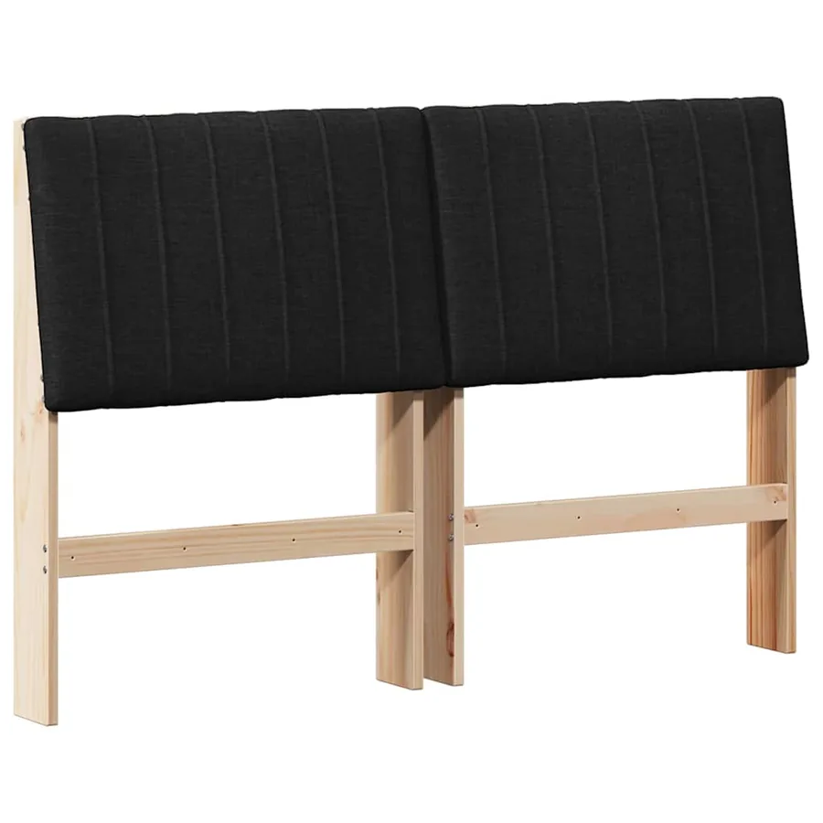 Tête de lit capitonnée Noir 135 cm Pin massif - 2
