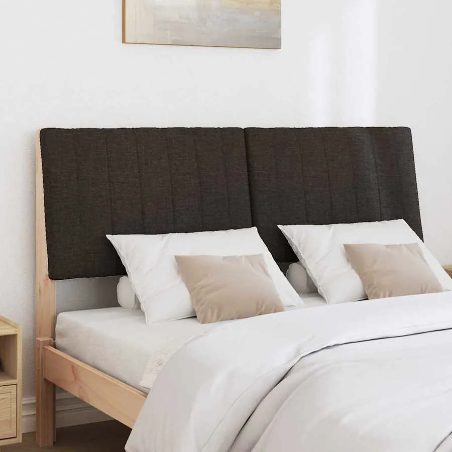 Tête de lit capitonnée Noir 135 cm Pin massif - 3