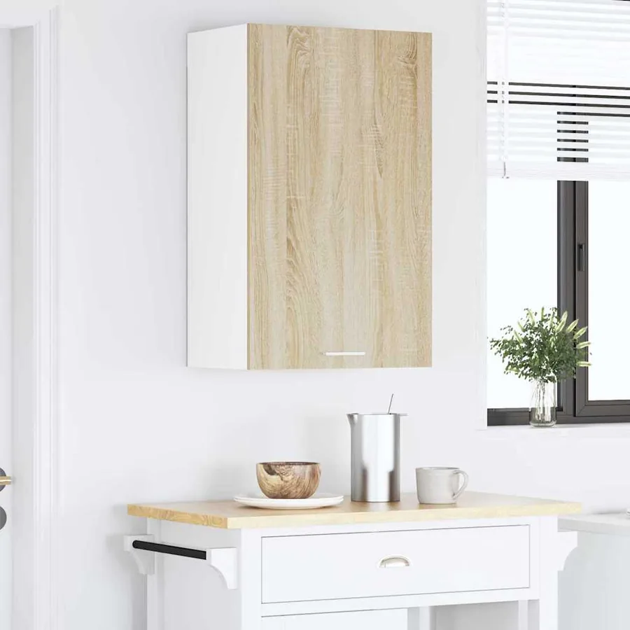 Armoire suspendue Chêne Sonoma et Blanc 50 x 31 x 80 cm - 4