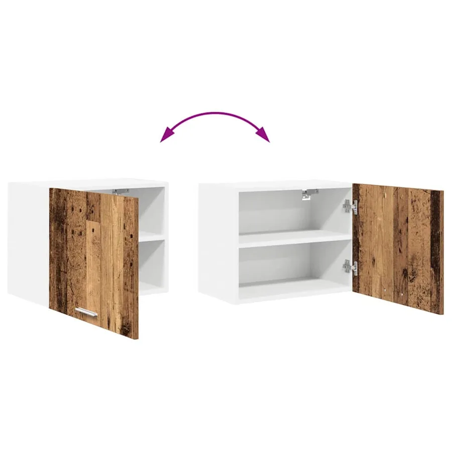 Armoire suspendue 2 pcs Bois ancien et Blanc 50 x 31 x 40 cm - 12