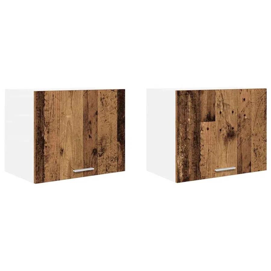 Armoire suspendue 2 pcs Bois ancien et Blanc 50 x 31 x 40 cm - 2