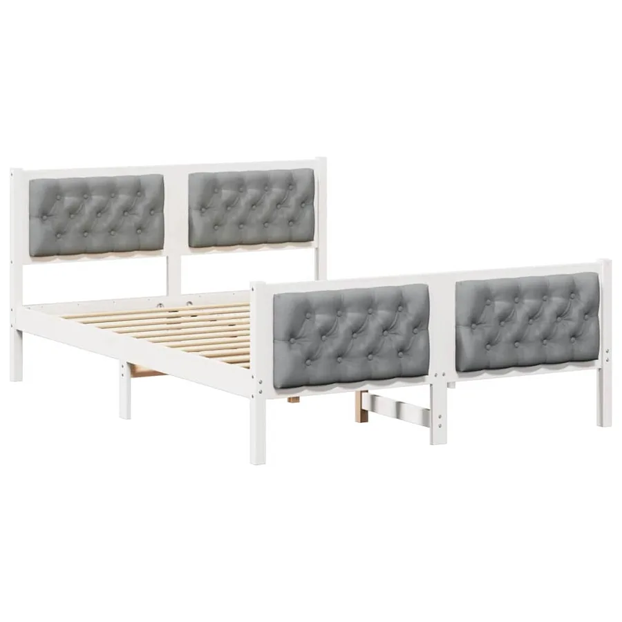 Cadre de lit Gris clair 140 x 200 cm Pin massif - 2