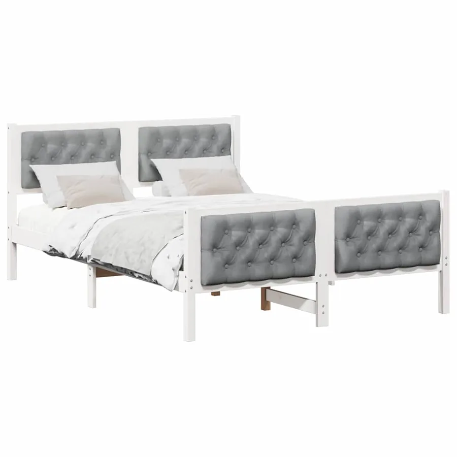 Cadre de lit Gris clair 140 x 200 cm Pin massif - 3