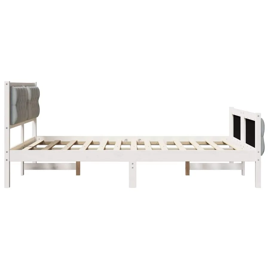 Cadre de lit Gris clair 140 x 200 cm Pin massif - 6