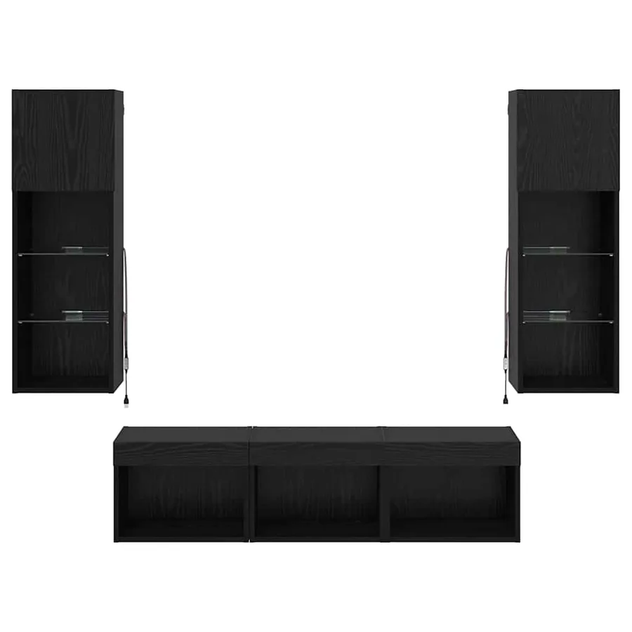 Meubles TV muraux 5 pcs Chêne noir Bois d'ingénierie - 10