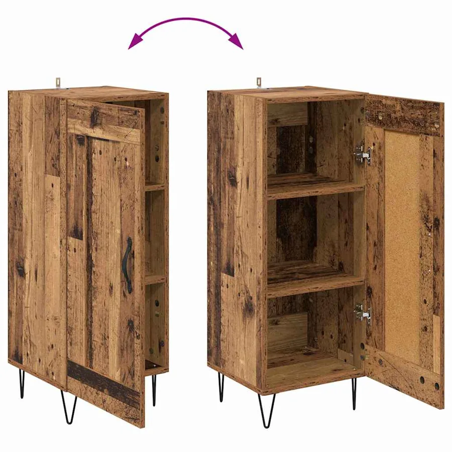 Buffet Bois Ancien 34,5 x 34 x 90 cm Bois d'ingénierie et fer - 12