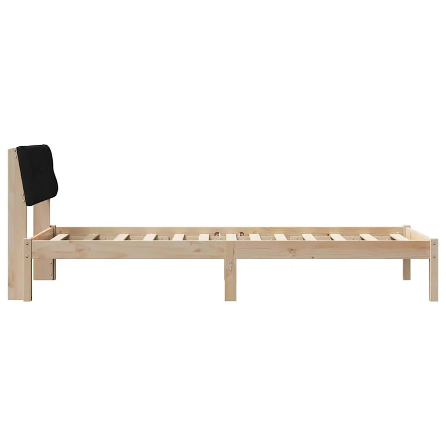 Cadre de lit Marron et noir 90 x 190 cm Bois massif en pin - 6