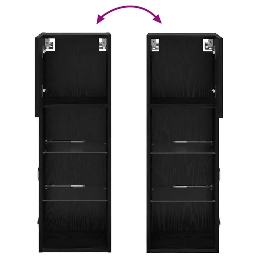Meuble TV mural Chêne noir 30,5 x 30 x 90 cm Bois d'ingénierie - 15