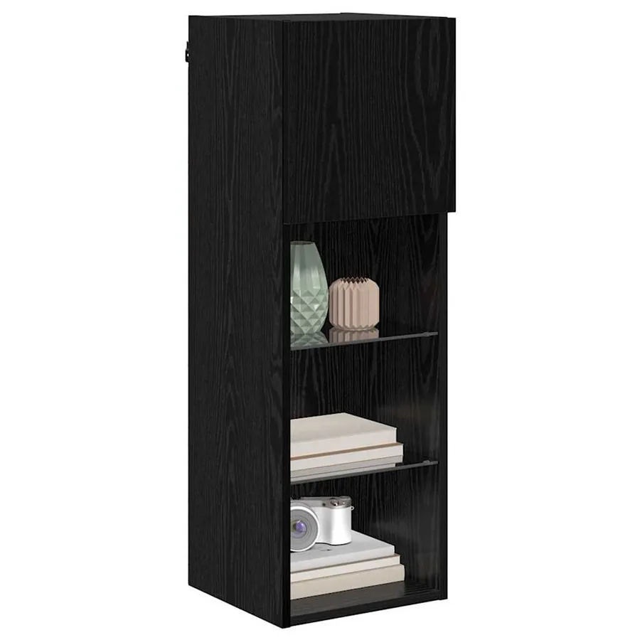 Meuble TV mural Chêne noir 30,5 x 30 x 90 cm Bois d'ingénierie - 3