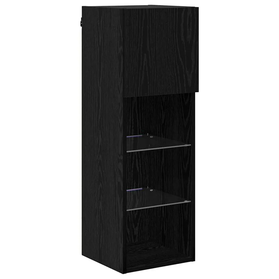 Meuble TV mural Chêne noir 30,5 x 30 x 90 cm Bois d'ingénierie - 7