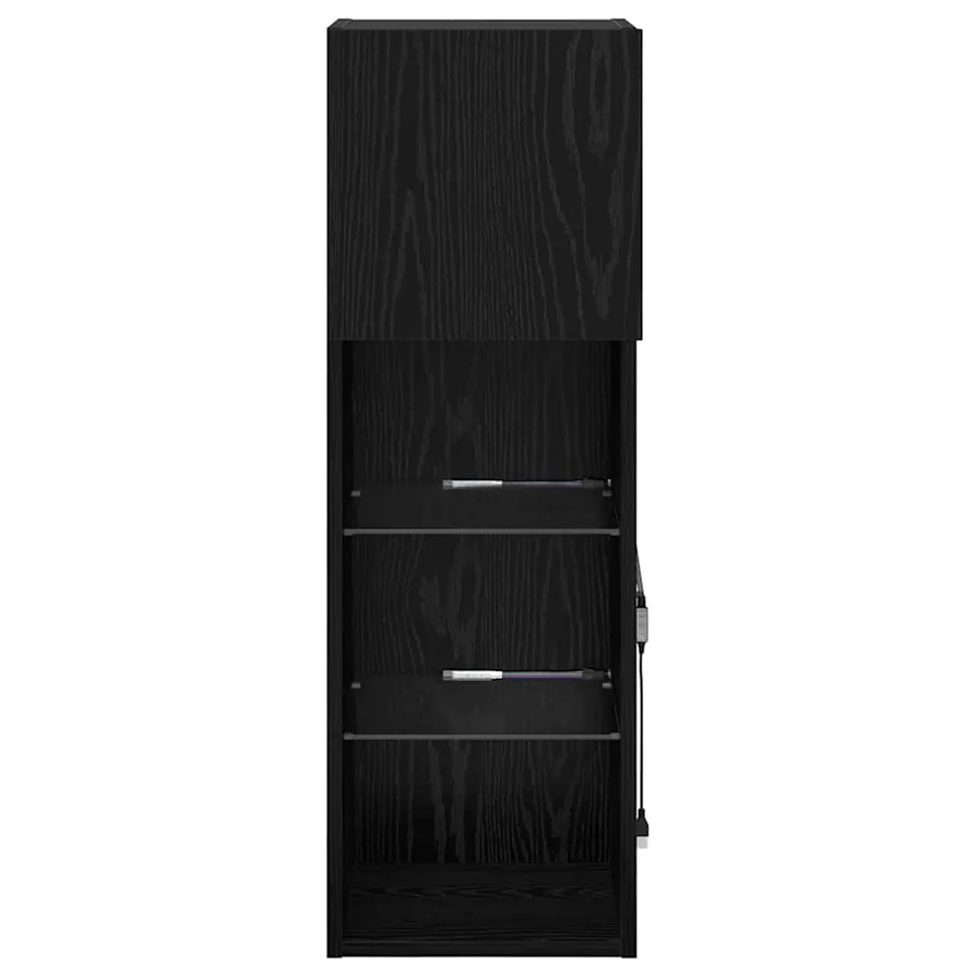 Meuble TV mural Chêne noir 30,5 x 30 x 90 cm Bois d'ingénierie - 9